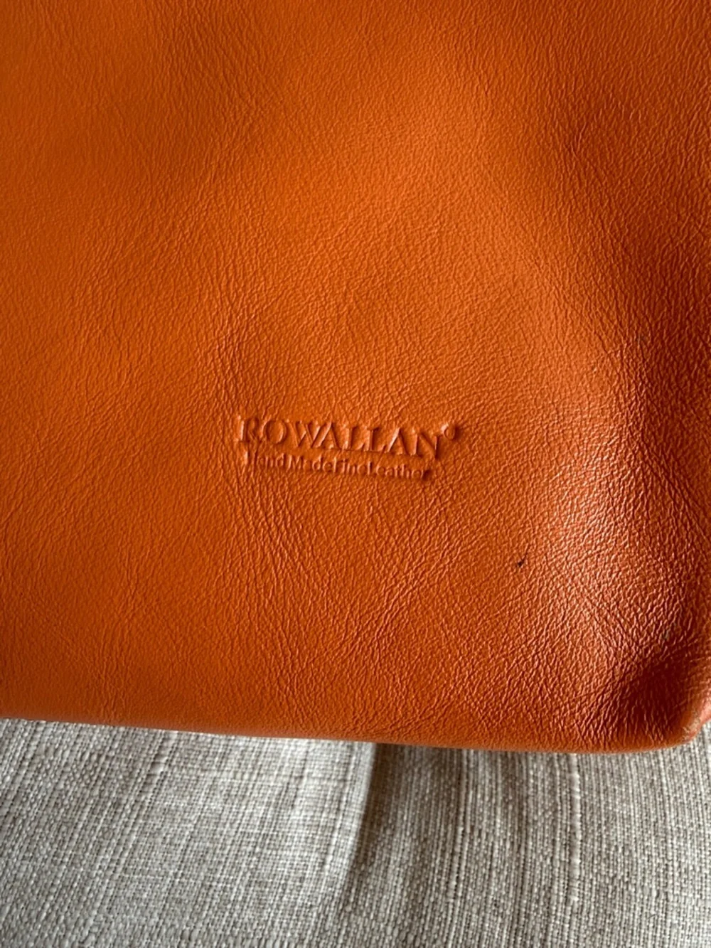 Rowallan Orange Genuine Leather Laptop Sleeve